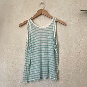 T By Alexander Wang  Green Striped Tank Top